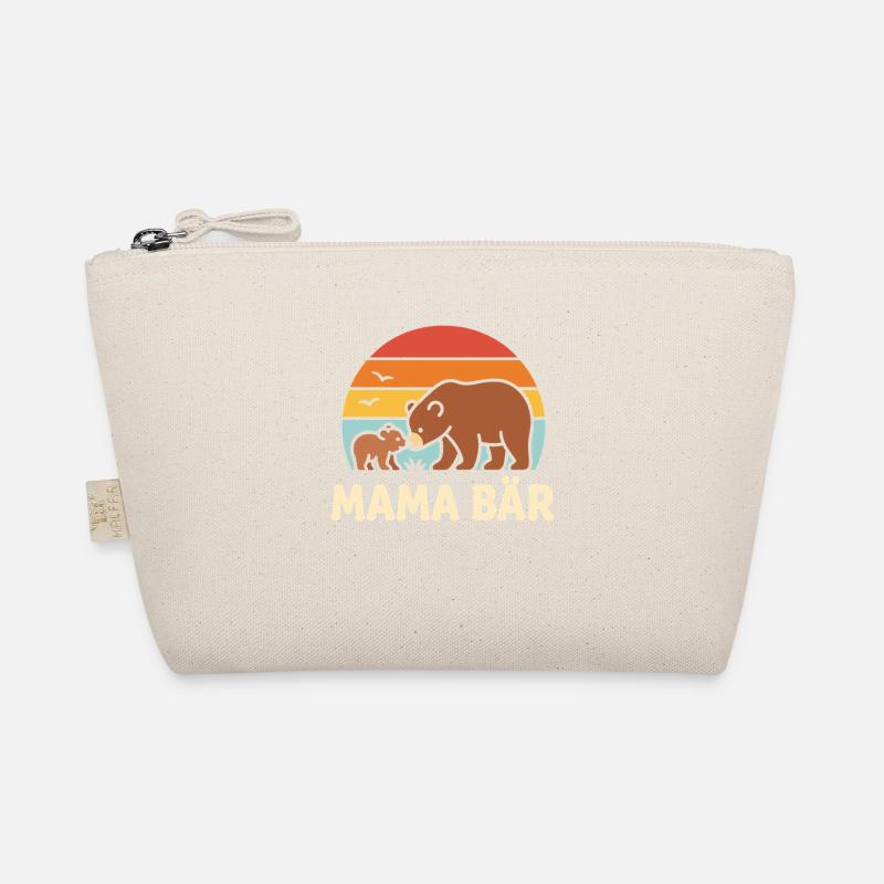 Mama Bär Retro Sonnenuntergang süßes Mutter Kind - Bio-Täschchen - Natur