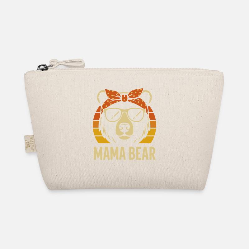 Coole Mama Bear Retro Sonnenuntergang Bandana - Bio-Täschchen - Natur