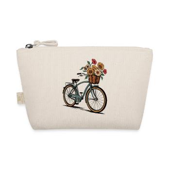 Blumen Fahrrad Retro Kunst - Bio-Täschchen - Natur - Vorne