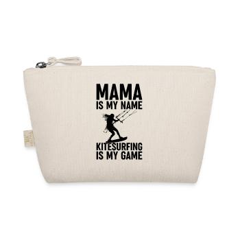 Kitesurfer Mama is my name Kitesurfing is my game - Bio-Täschchen - Natur - Vorne