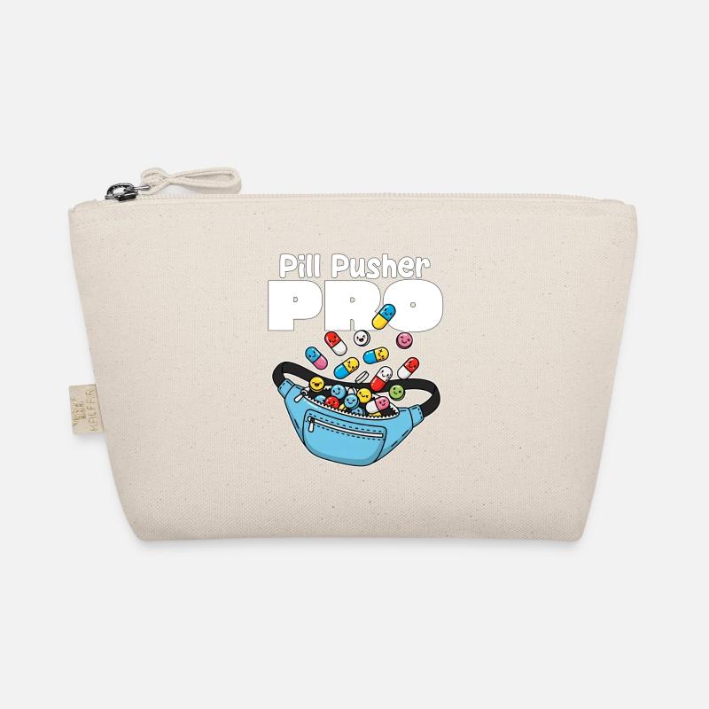 PILL PUSHER PRO - KRANKENSCHWESTER GESCHENK - Bio-Täschchen - Natur