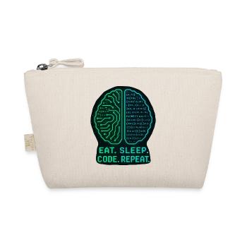 Eat Sleep Code Repeat Geek Design - Organic Pouch - nature - Front