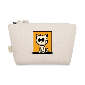 Cat with big eyes on orange background - Organic Pouch - nature - Front