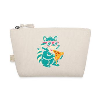 Raccoon in sunglasses eating pizza - Organic Pouch - nature - Front