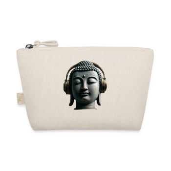 Buddha mit Kopfhörern Achtsamkeit Musik Boho Zen - Bio-Täschchen - Natur - Vorne