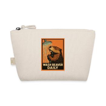 Beaver in shower with funny saying - Organic Pouch - nature - Front