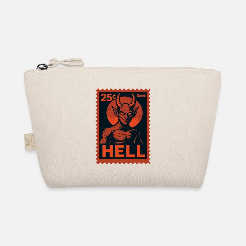 Timbre-poste du diable Hell motif look rétro Trousse biologique