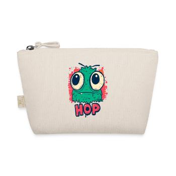 Cute Monster With Big Eyes Hop - Organic Pouch - nature - Front