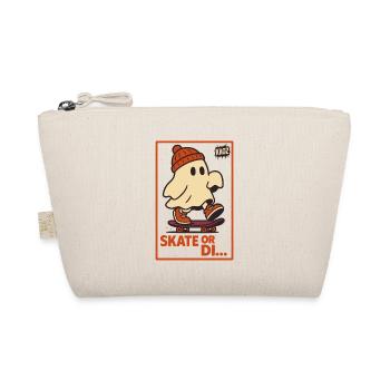 Ghost on Skateboard Skate or Die Motif - Organic Pouch - nature - Front