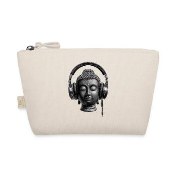 Buddha mit Kopfhörern Achtsamkeit Musik Boho Zen - Bio-Täschchen - Natur - Vorne