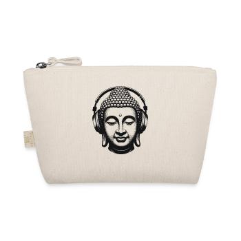 Buddha mit Kopfhörern Achtsamkeit Musik Boho Zen - Bio-Täschchen - Natur - Vorne
