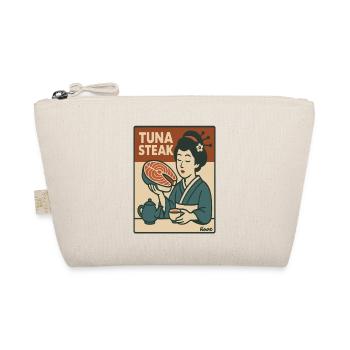 Geisha with Tuna Steak Retro Japan Style - Organic Pouch - nature - Front