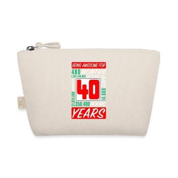 Family 40 Years Birthday Months Hours - Organic Pouch - nature - Front
