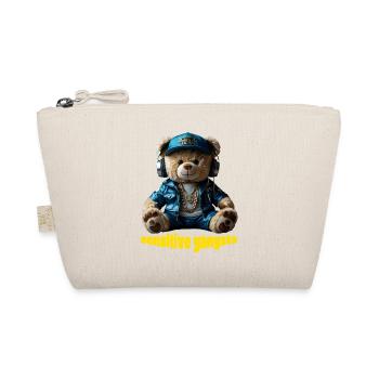 Funny Teddy Bear  Sensitive Gangsta - Organic Pouch - nature - Front