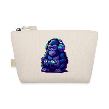 Gamer Gorilla mit Kopfhörern - Bio-Täschchen - Natur - Vorne
