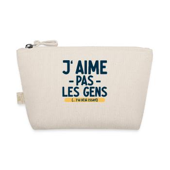 J’aime pas les gens T-shirt drôle français - Trousse biologique - nature - Devant