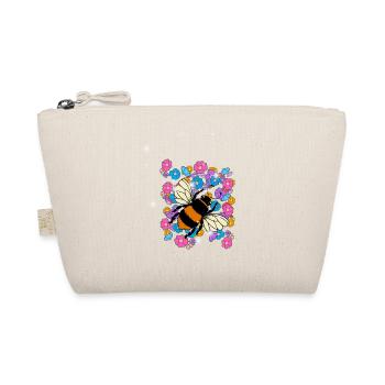 Retro Bee Bees Bumblebee Flower Kids - Organic Pouch - nature - Front