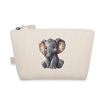 Éléphant mignon – idée cadeau pour les amoureux des animaux - Trousse biologique - nature - Devant