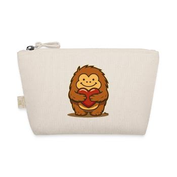 Cute fuzzy animal with a red heart - Organic Pouch - nature - Front