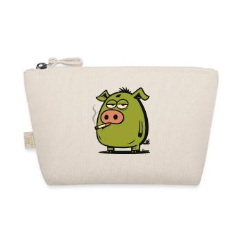 Cochon de bande dessinée verte - Trousse biologique - nature - Devant