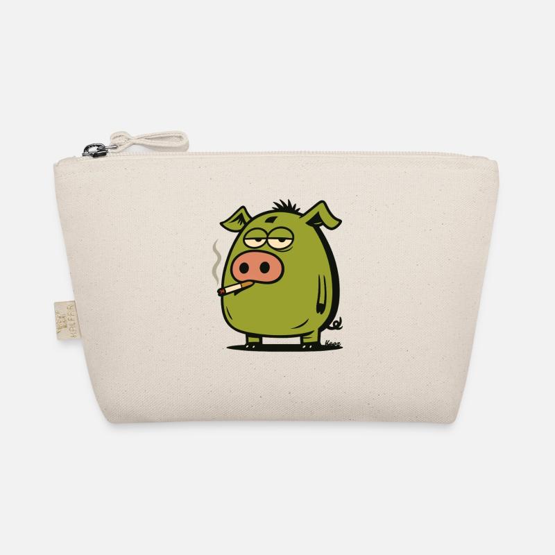 Green Comic Pig Organic Pouch