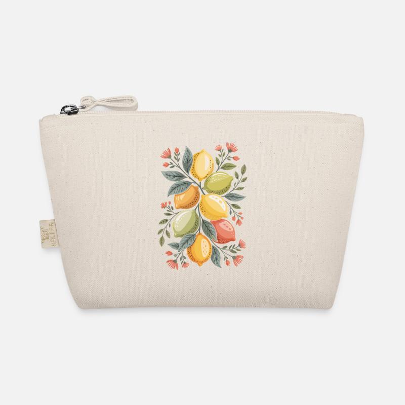 Lemons and Flowers Floral Artwork Organic Pouch