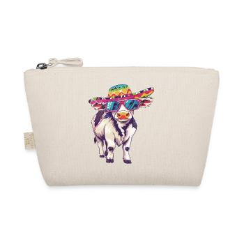 Cow Comic Funny Sombrero - Organic Pouch - nature - Front