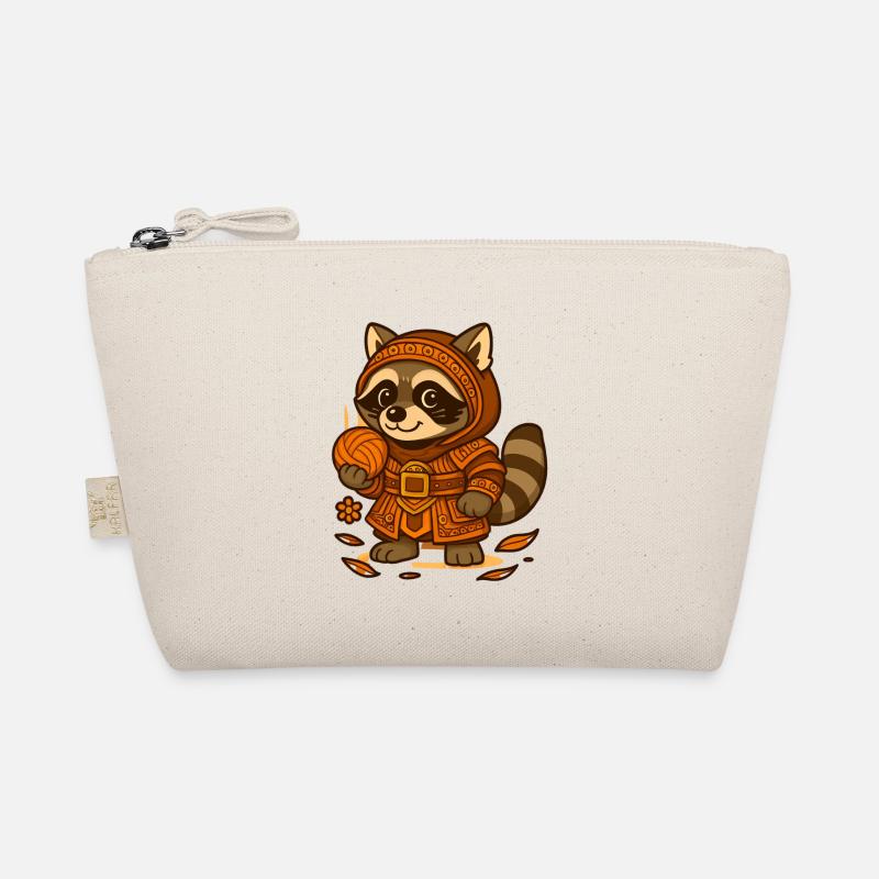 Waschbär Samurai Kawaii - Bio-Täschchen - Natur