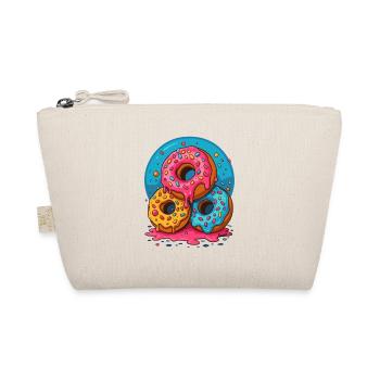 Three colorful donuts with icing and sprinkles - Organic Pouch - nature - Front