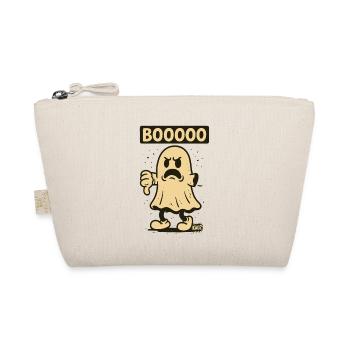 Angry Ghost with Lettering Booooo - Organic Pouch - nature - Front