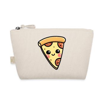 Kawaii Pizza Slice Illustration - Organic Pouch - nature - Front