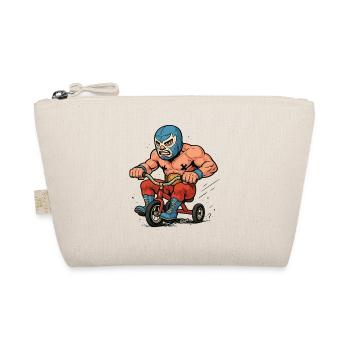 Lutteur avec masque sur tricycle - Trousse biologique - nature - Devant