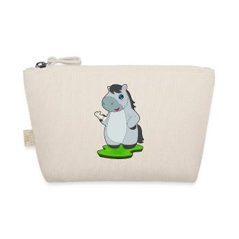 Pferd Schachfigur Springer Schach - Bio-Täschchen - Natur - Vorne
