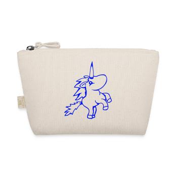 Unicorn Jumping Up Front Legs Cute Cartoon Horse - Organic Pouch - nature - Front