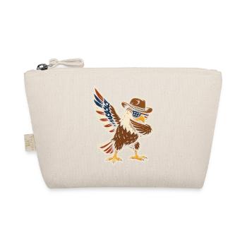 Cool eagle with cowboy hat and glasses - Organic Pouch - nature - Front