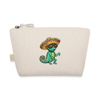Chameleon Funny Sombrero - Organic Pouch - nature - Front