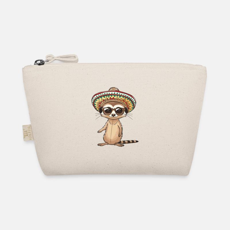Erdmännchen Lustig Sombrero - Bio-Täschchen - Natur