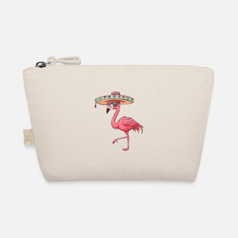 Flamingo Comic Lustig Sombrero - Bio-Täschchen - Natur