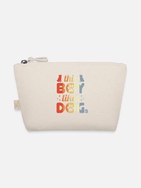 Boy who likes dogs - Organic Pouch - nature - Front