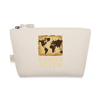 Wander Often: Adventurous World Map - Organic Pouch - nature - Front