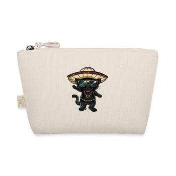 Panther Comic Lustig Sombrero - Bio-Täschchen - Natur - Vorne