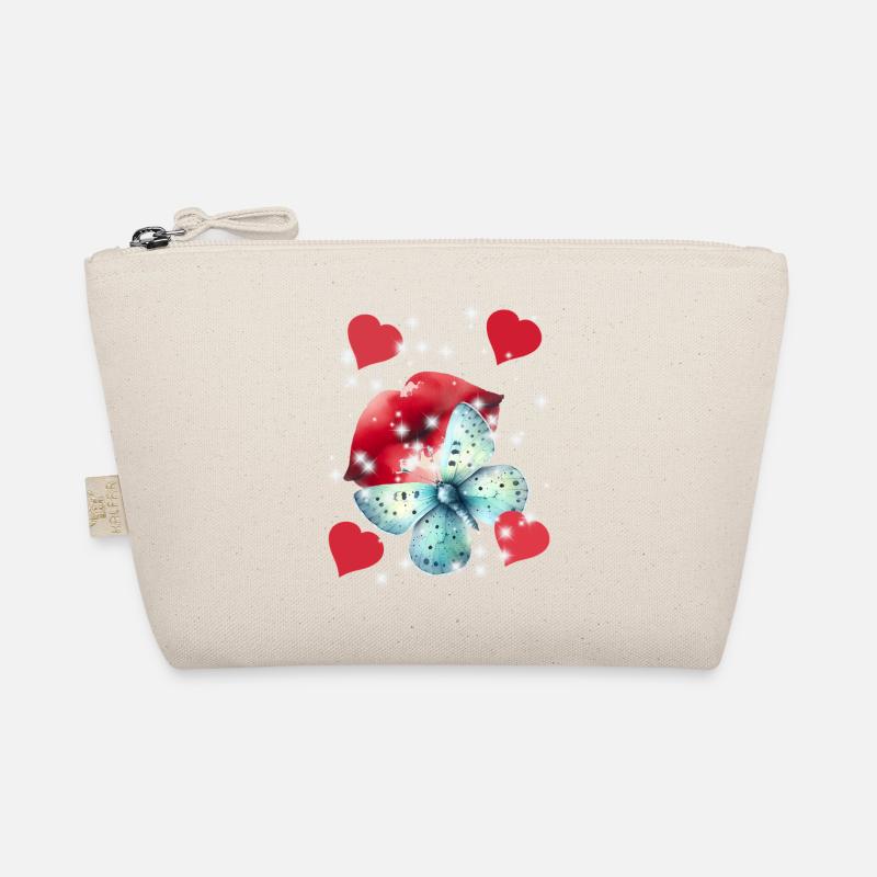 Coeurs Embrasser Bouche Amour Été Papillon Trousse biologique