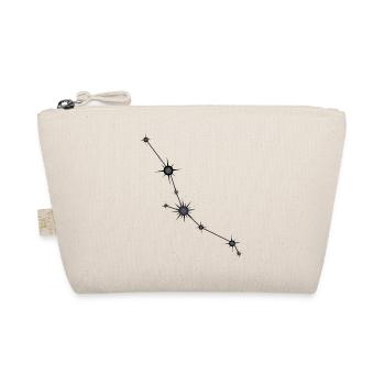 Taurus Star Constellation Zodiac Sign Black & Gray - Organic Pouch - nature - Front