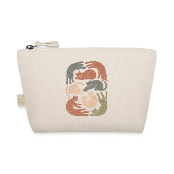 Relaxed Boho Cat Pattern - Organic Pouch - nature - Front