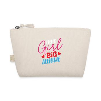 Little Girl Big Attitude – Funny Sassy Girl Gift - Organic Pouch - nature - Front
