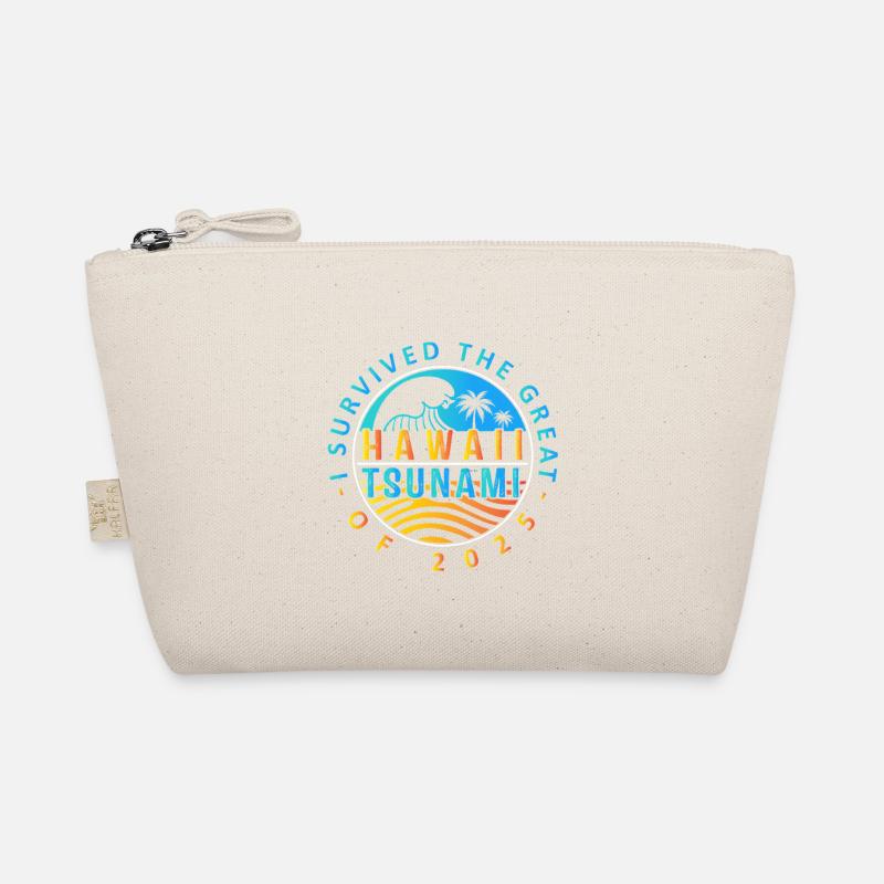 Hawaii Tsunami Survived Badge Organic Pouch