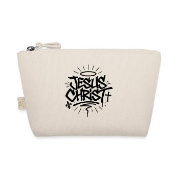 Jesus Graffiti Line Art – Faith Meets Street - Organic Pouch - nature - Front