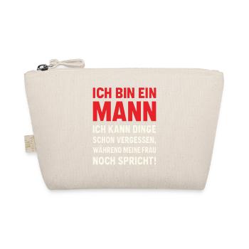 Ich bin ein Mann – lustiger Ehe-Spruch - Bio-Täschchen - Natur - Vorne