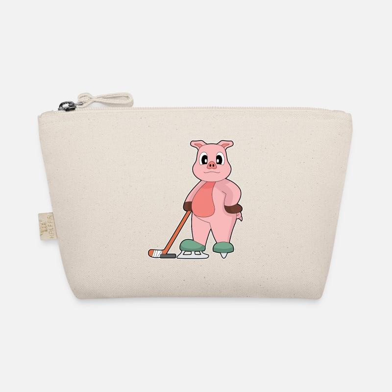 Schwein Eishockey Eishockeyschläger Bio-Täschchen