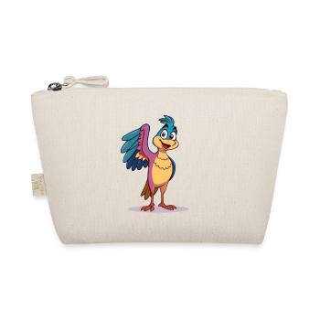 Cheerful colorful parrot bird with big eyes - Organic Pouch - nature - Front